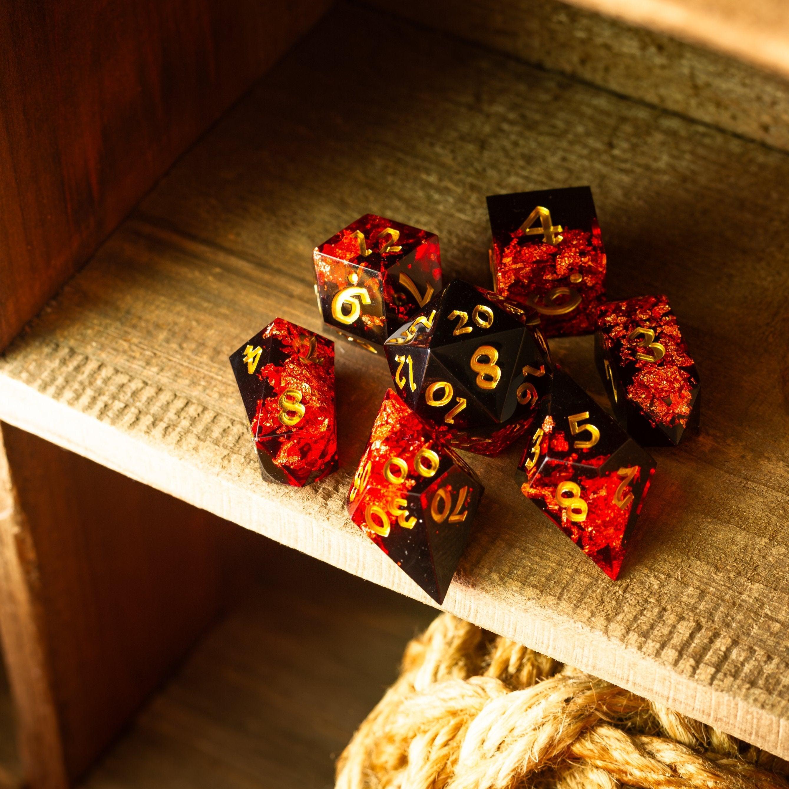 Dark Blood Handmade Resin DND Dice Set | Resin Dice | Wiccan Center