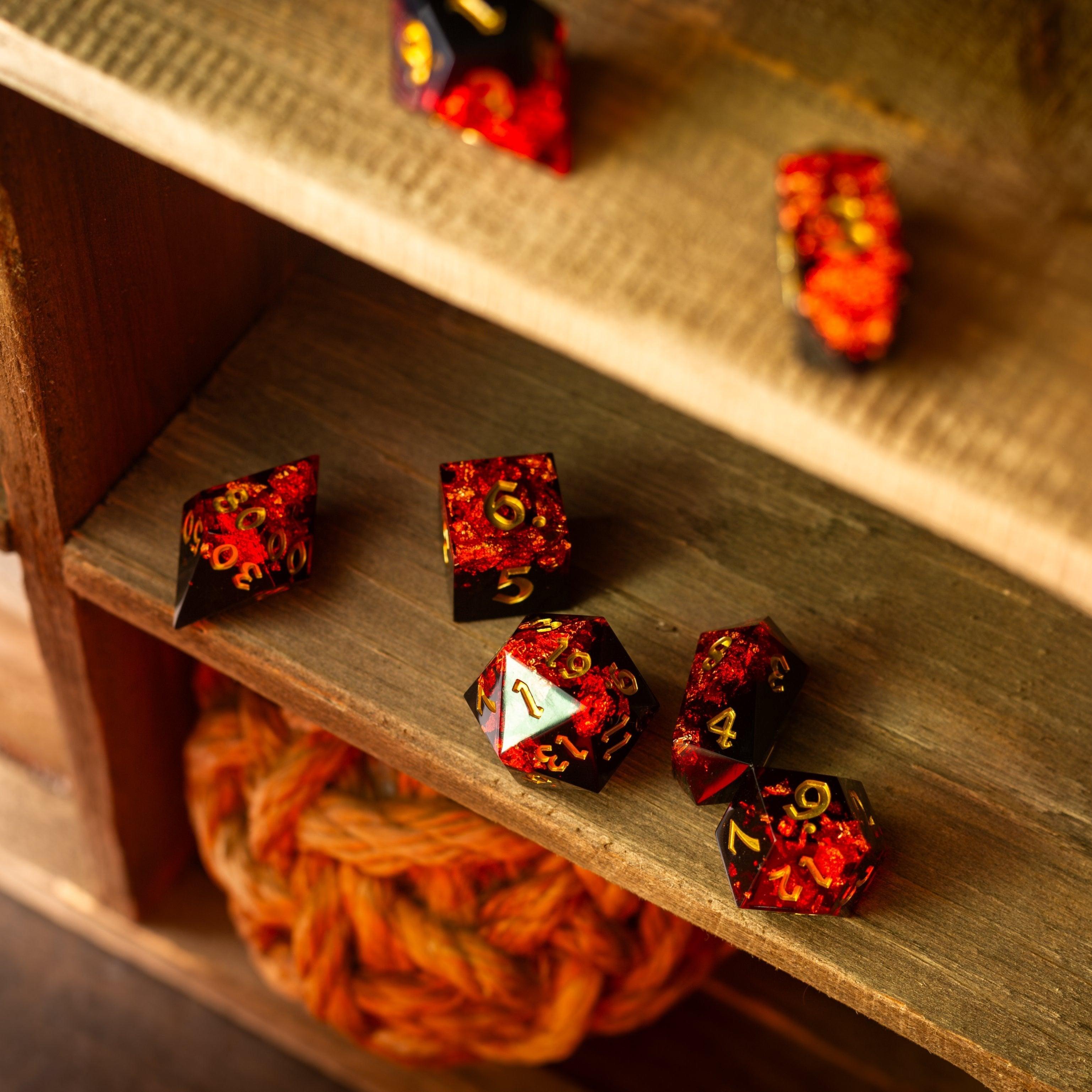 Dark Blood Handmade Resin DND Dice Set | Resin Dice | Wiccan Center