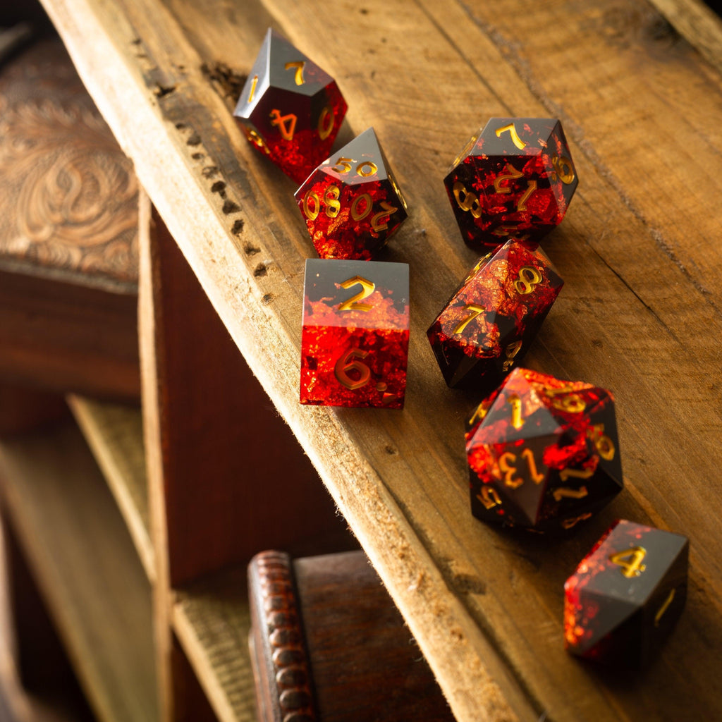 Dark Blood Handmade Resin DND Dice Set | Resin Dice | Wiccan Center