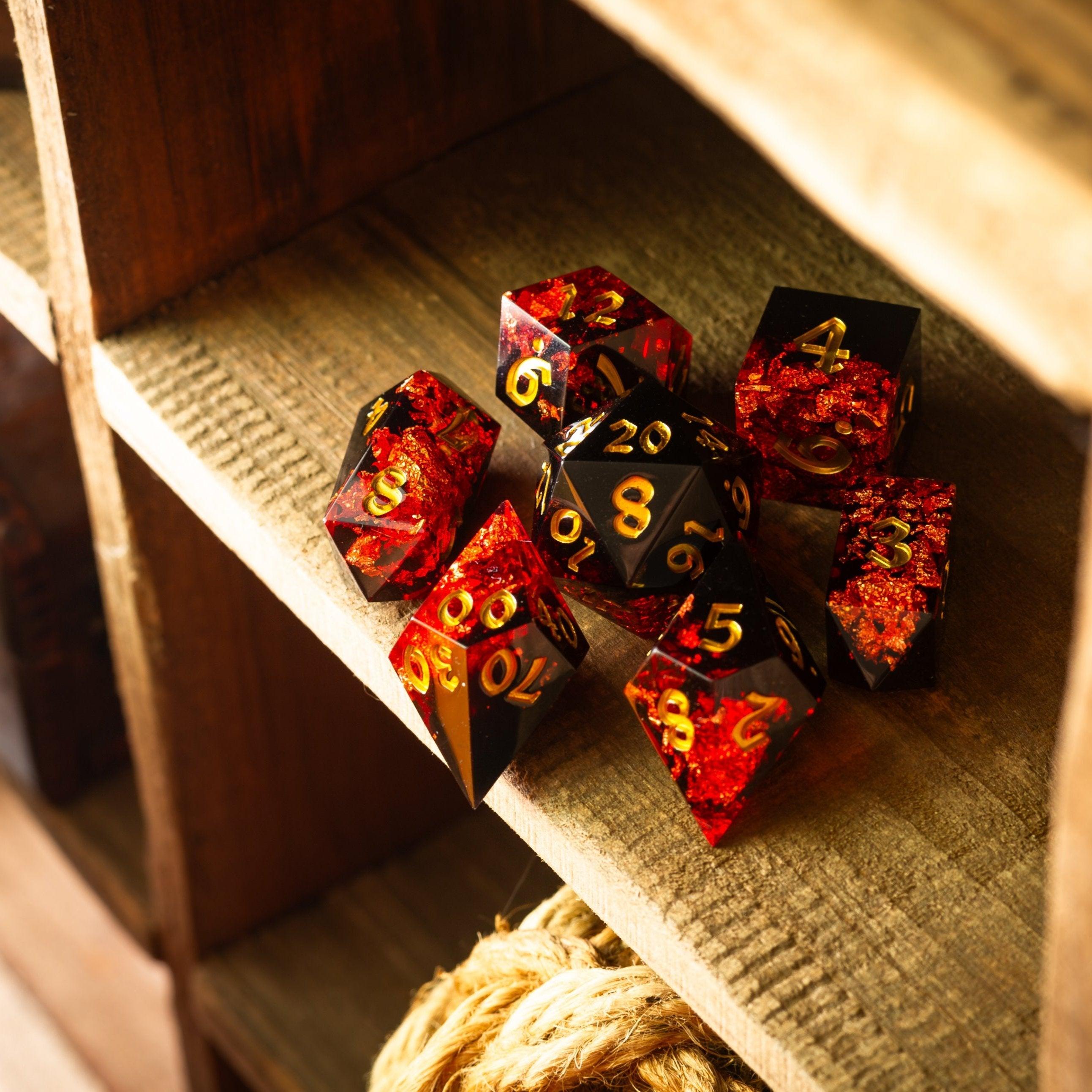 Dark Blood Handmade Resin DND Dice Set | Resin Dice | Wiccan Center