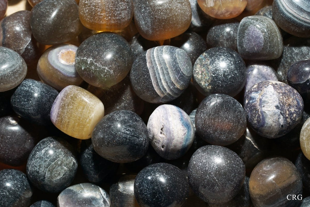 Dark Rainbow Fluorite Tumbled (India) 25-30mm 1-LB.