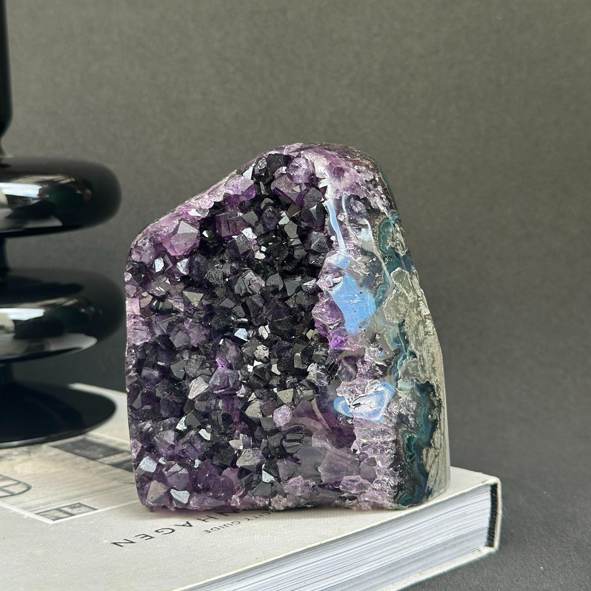 Deep Purple Amethyst cathedral geode, Unique raw crystal cluster, self stand | Rocks & Geodes | Wiccan Center