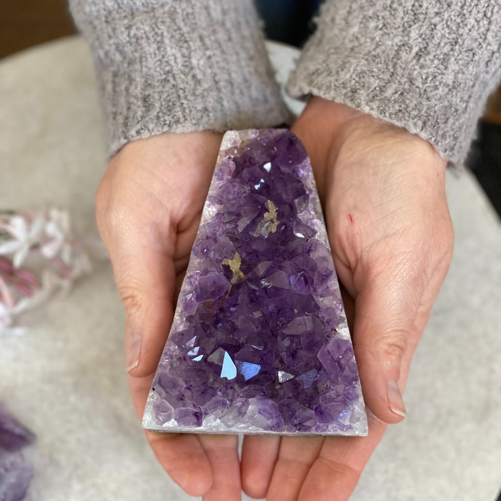 Deep Purple Flat Amethyst, large crystals cluster | Amethyst Geodes | Wiccan Center