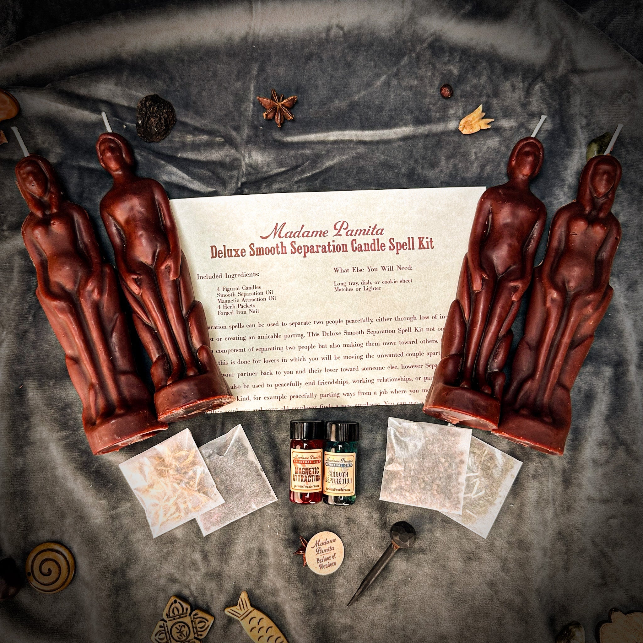 Deluxe Smooth Separation Candle Spell Kit - Human/Female | Peaceful Parting & Love Direction | Candle Spell Kit | Wiccan Center
