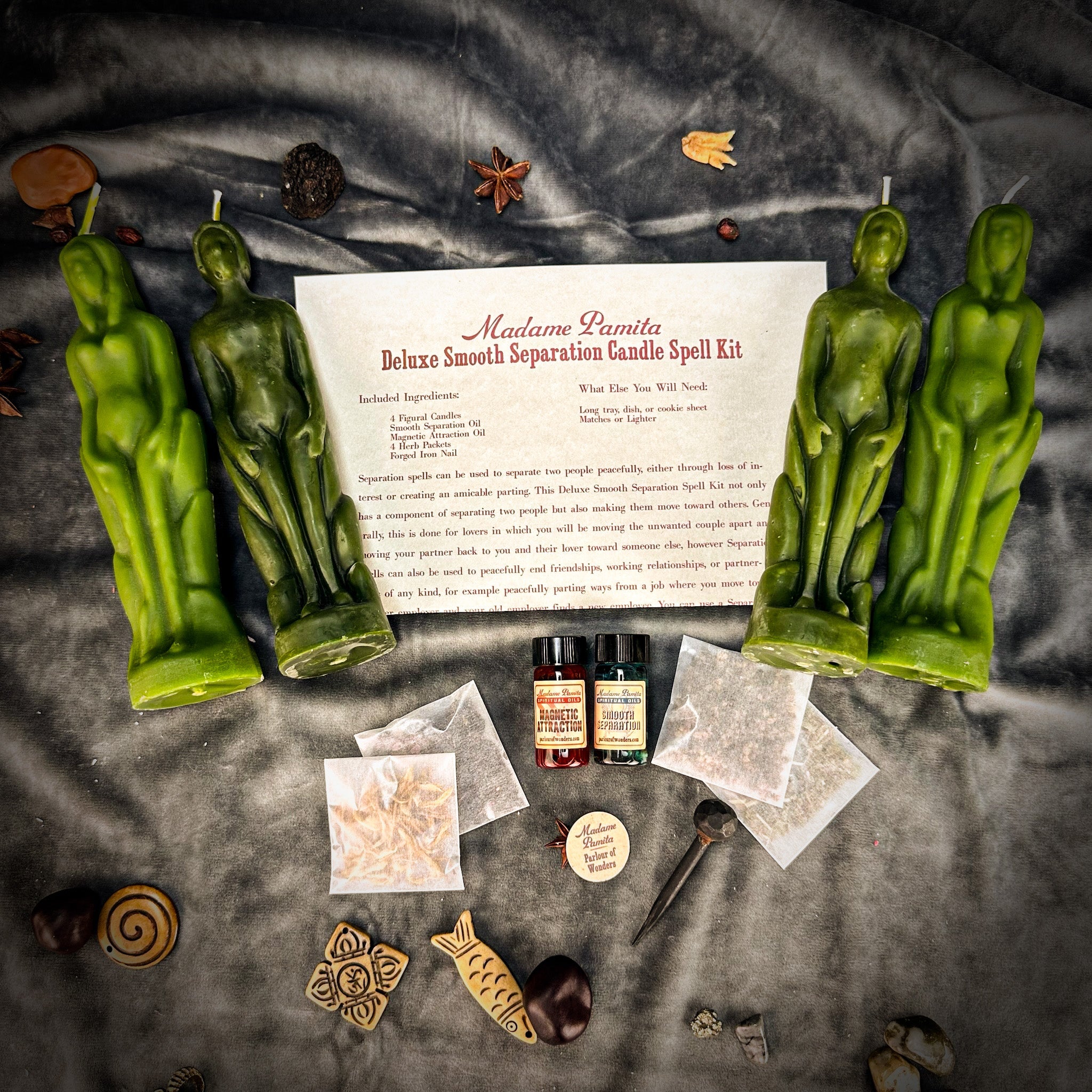 Deluxe Smooth Separation Candle Spell Kit - Human/Female | Peaceful Parting & Love Direction | Candle Spell Kit | Wiccan Center