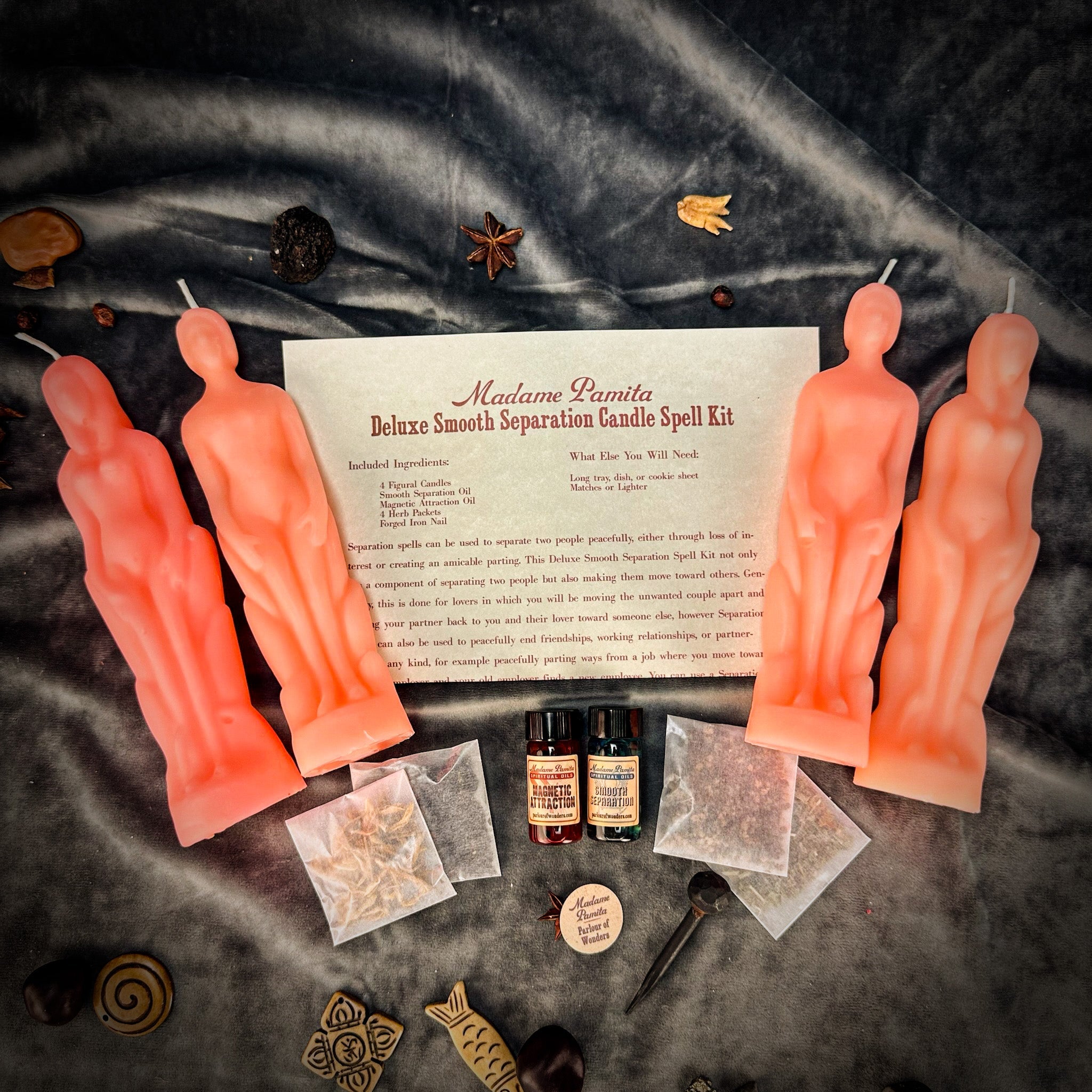 Deluxe Smooth Separation Candle Spell Kit - Human/Female | Peaceful Parting & Love Direction | Candle Spell Kit | Wiccan Center