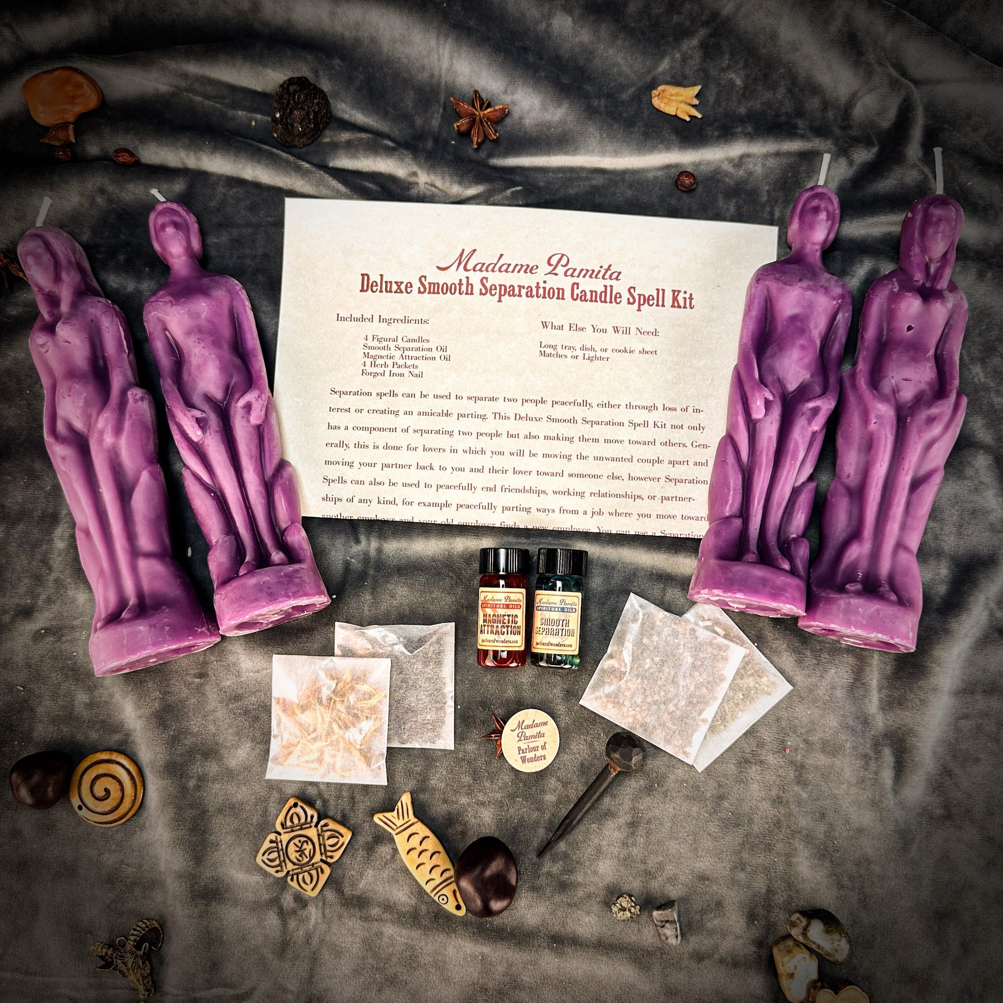 Deluxe Smooth Separation Candle Spell Kit - Human/Female | Peaceful Parting & Love Direction | Candle Spell Kit | Wiccan Center