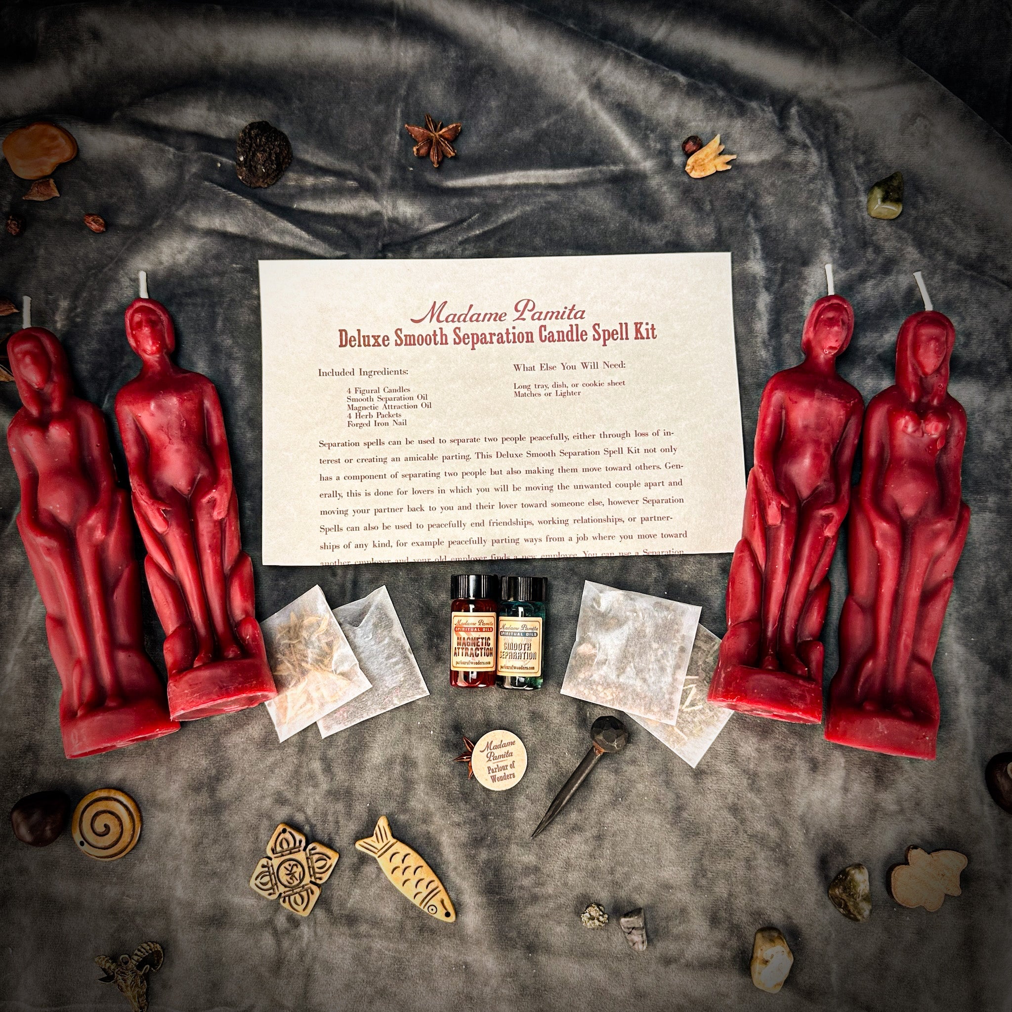 Deluxe Smooth Separation Candle Spell Kit - Human/Female | Peaceful Parting & Love Direction | Candle Spell Kit | Wiccan Center