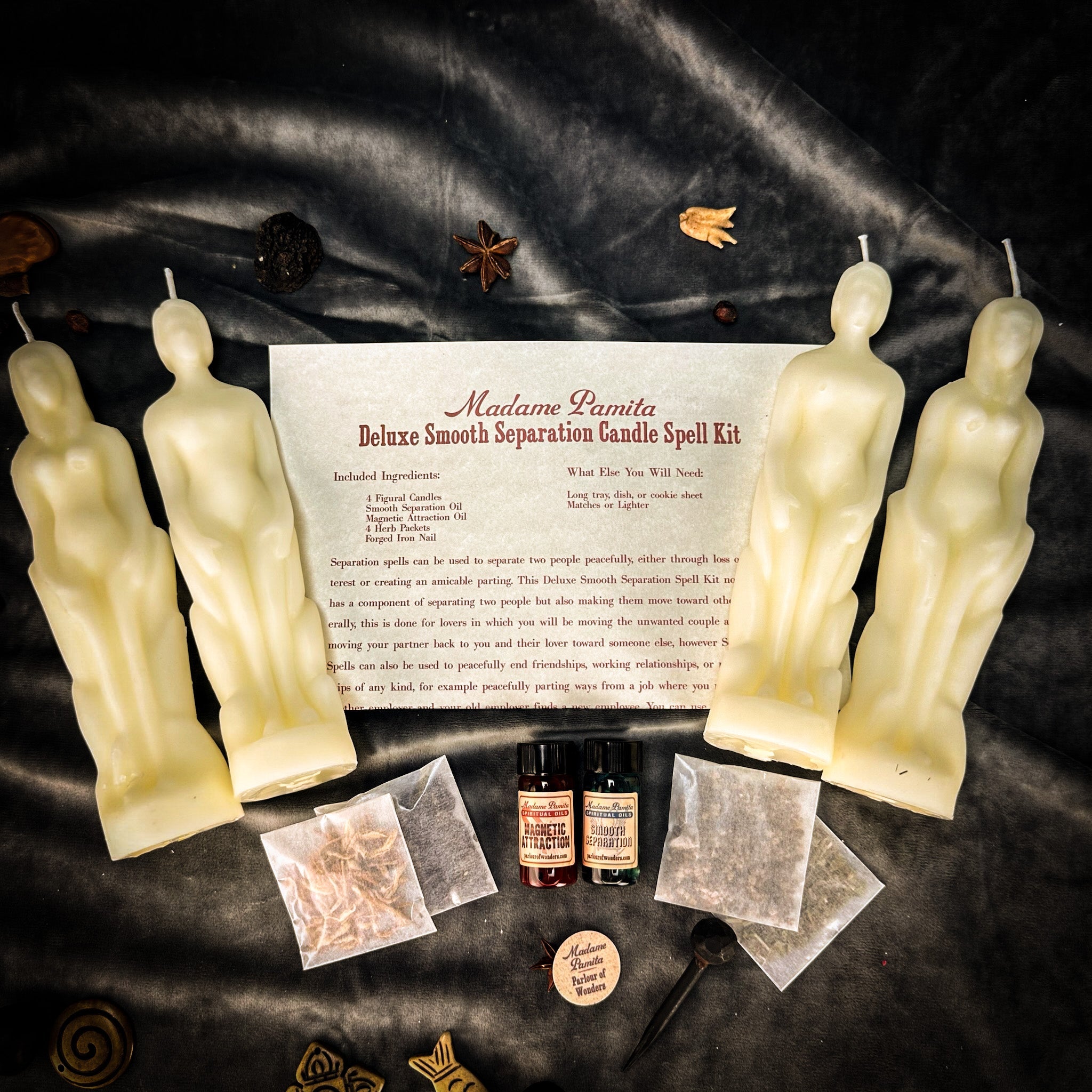 Deluxe Smooth Separation Candle Spell Kit - Human/Female | Peaceful Parting & Love Direction | Candle Spell Kit | Wiccan Center