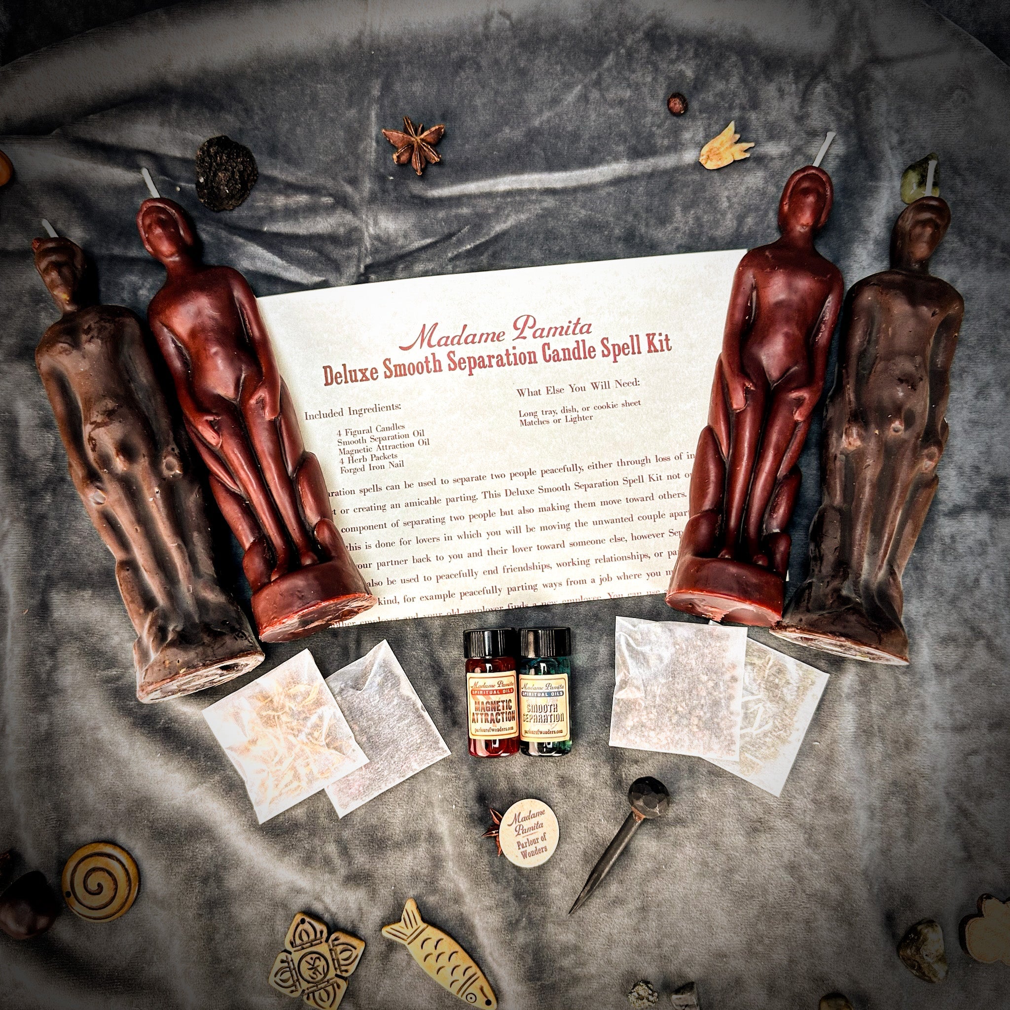 Deluxe Smooth Separation Candle Spell Kit - Human/Male | Peaceful Parting & Love Direction | Candle Spell Kit | Wiccan Center