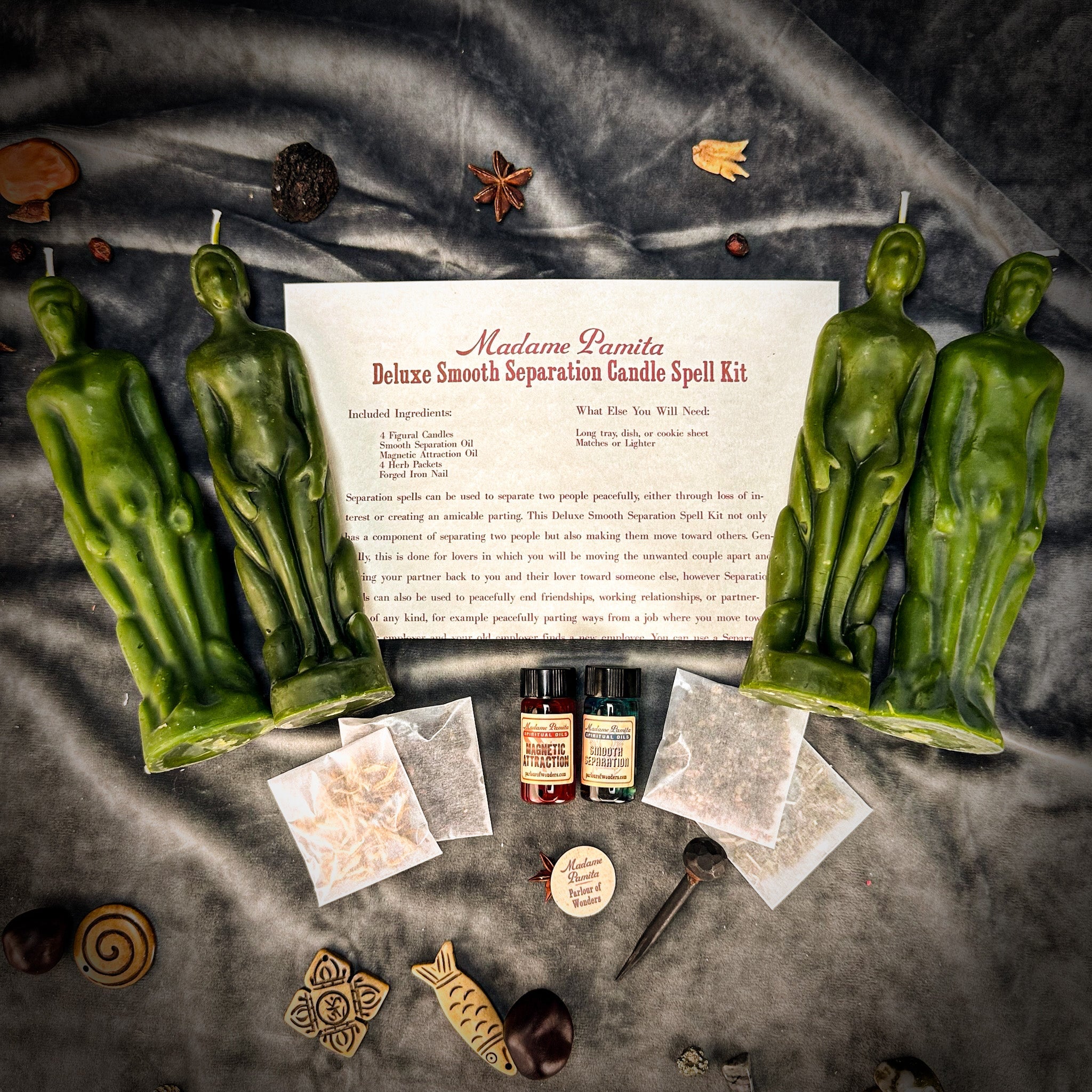 Deluxe Smooth Separation Candle Spell Kit - Human/Male | Peaceful Parting & Love Direction | Candle Spell Kit | Wiccan Center