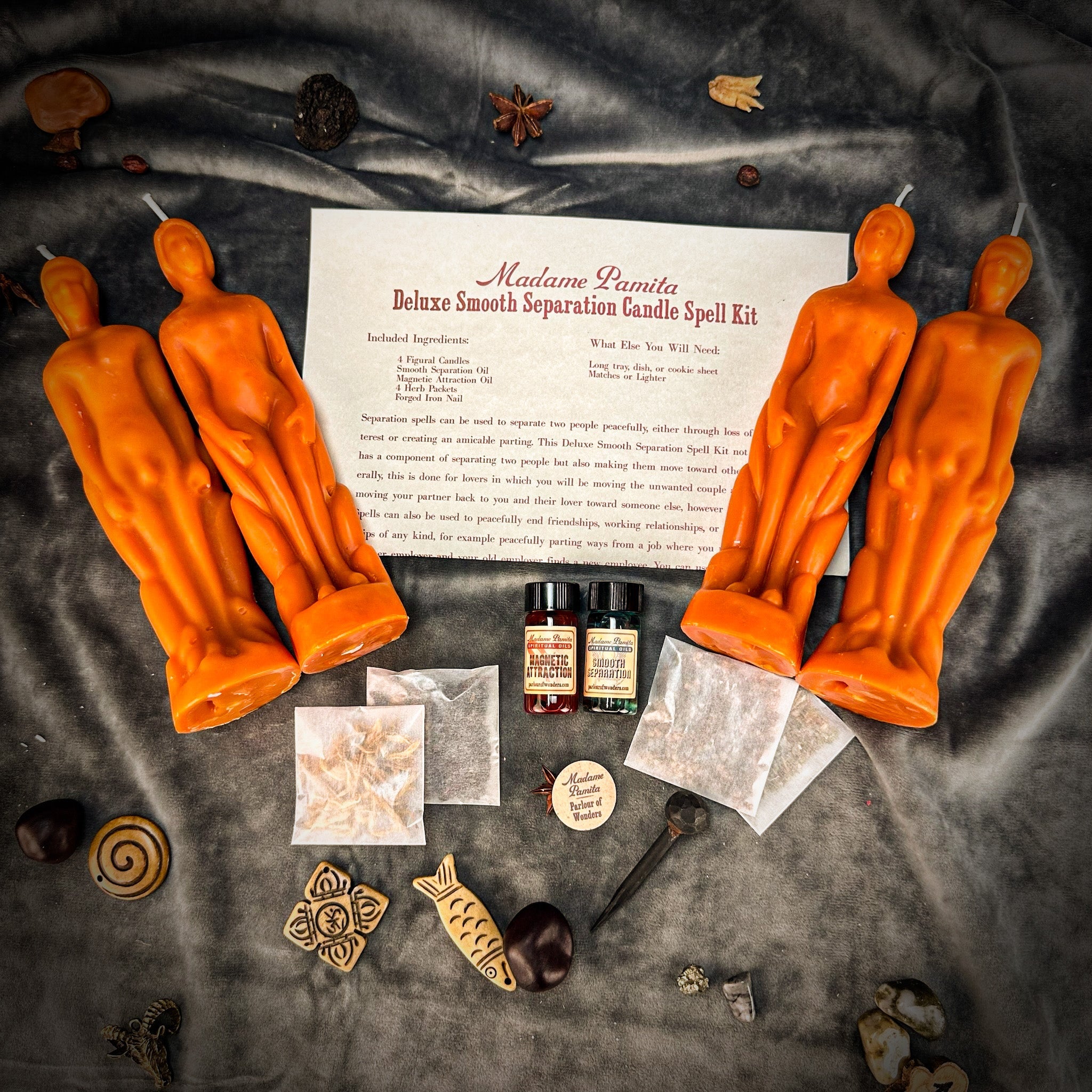 Deluxe Smooth Separation Candle Spell Kit - Human/Male | Peaceful Parting & Love Direction | Candle Spell Kit | Wiccan Center