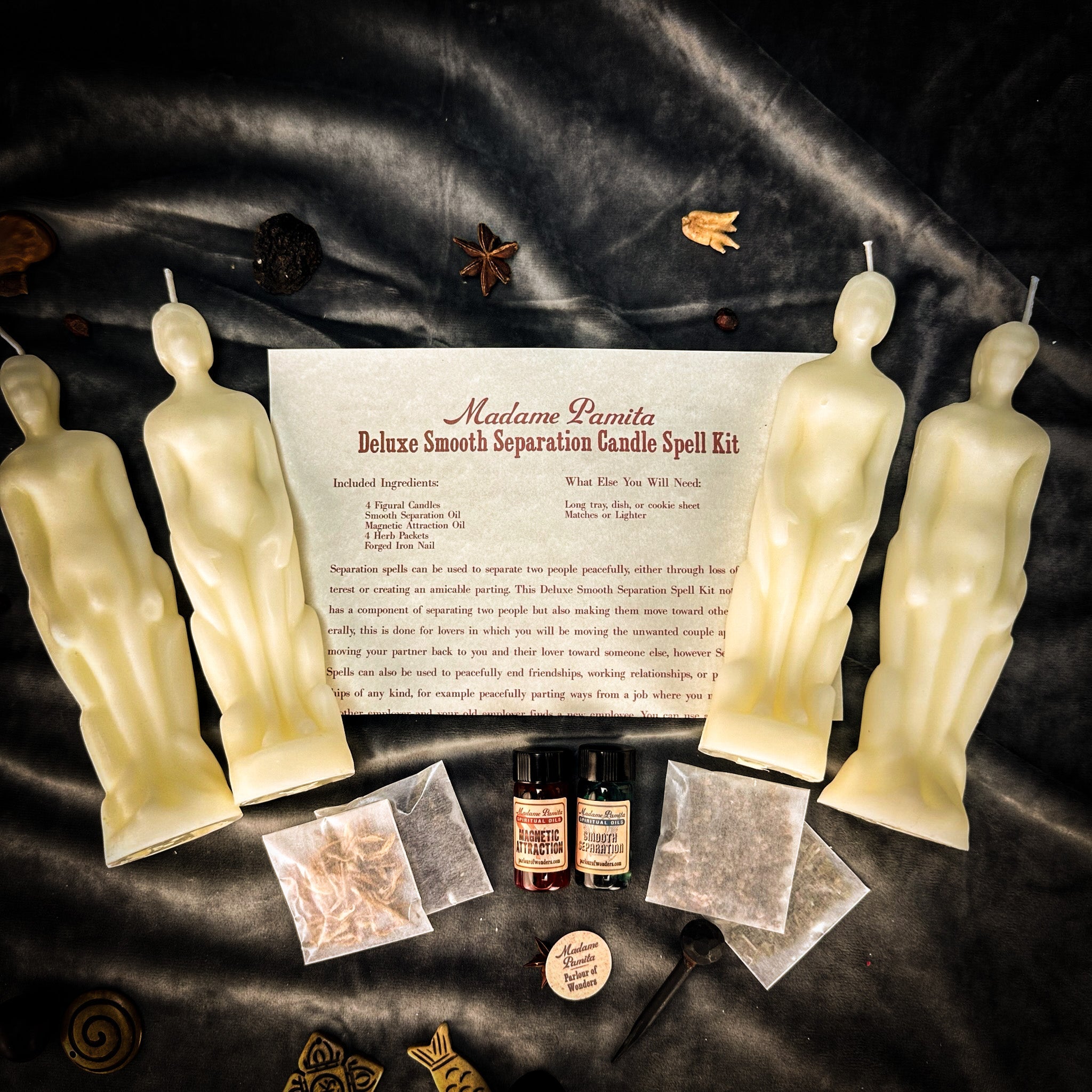 Deluxe Smooth Separation Candle Spell Kit - Human/Male | Peaceful Parting & Love Direction | Candle Spell Kit | Wiccan Center