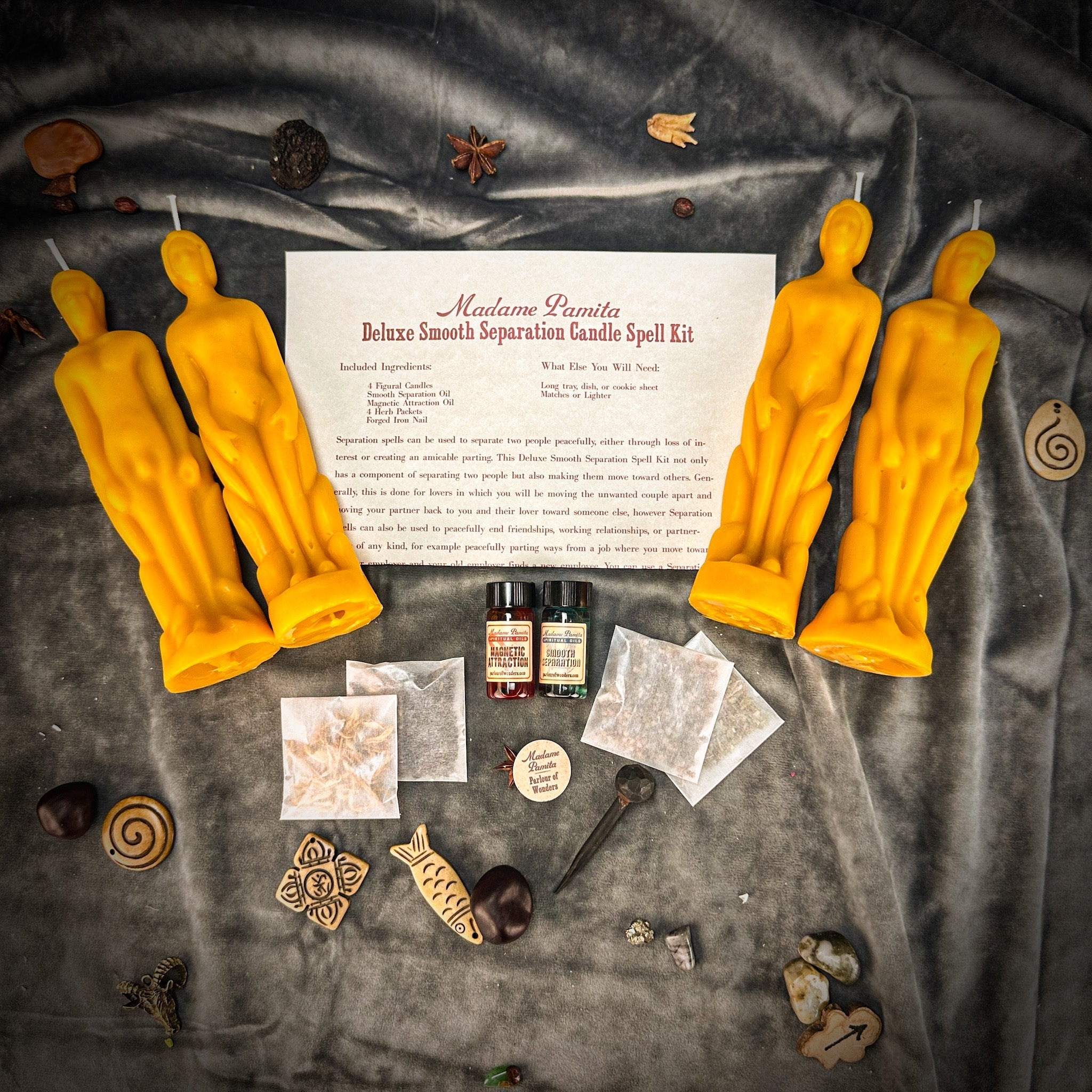 Deluxe Smooth Separation Candle Spell Kit - Human/Male | Peaceful Parting & Love Direction | Candle Spell Kit | Wiccan Center