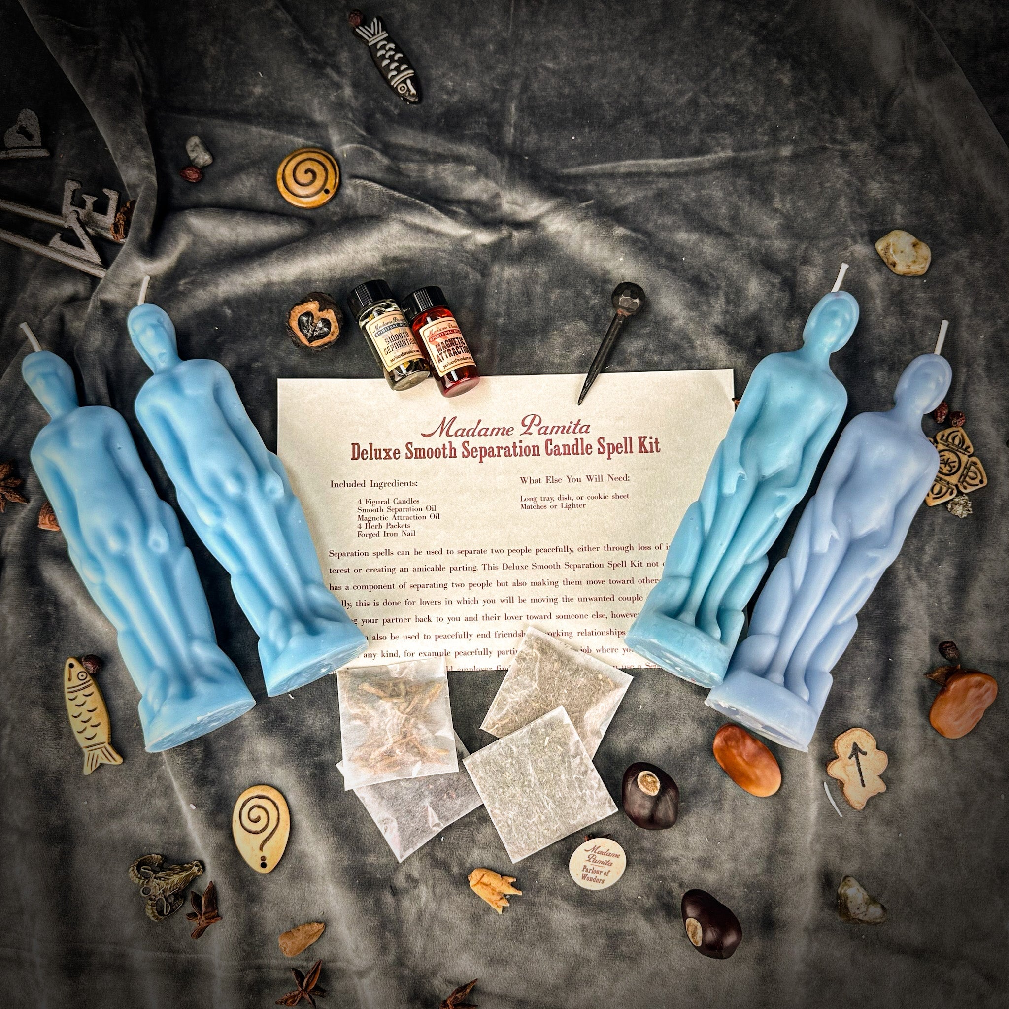 Deluxe Smooth Separation Candle Spell Kit - Human/Male | Peaceful Parting & Love Direction | Candle Spell Kit | Wiccan Center