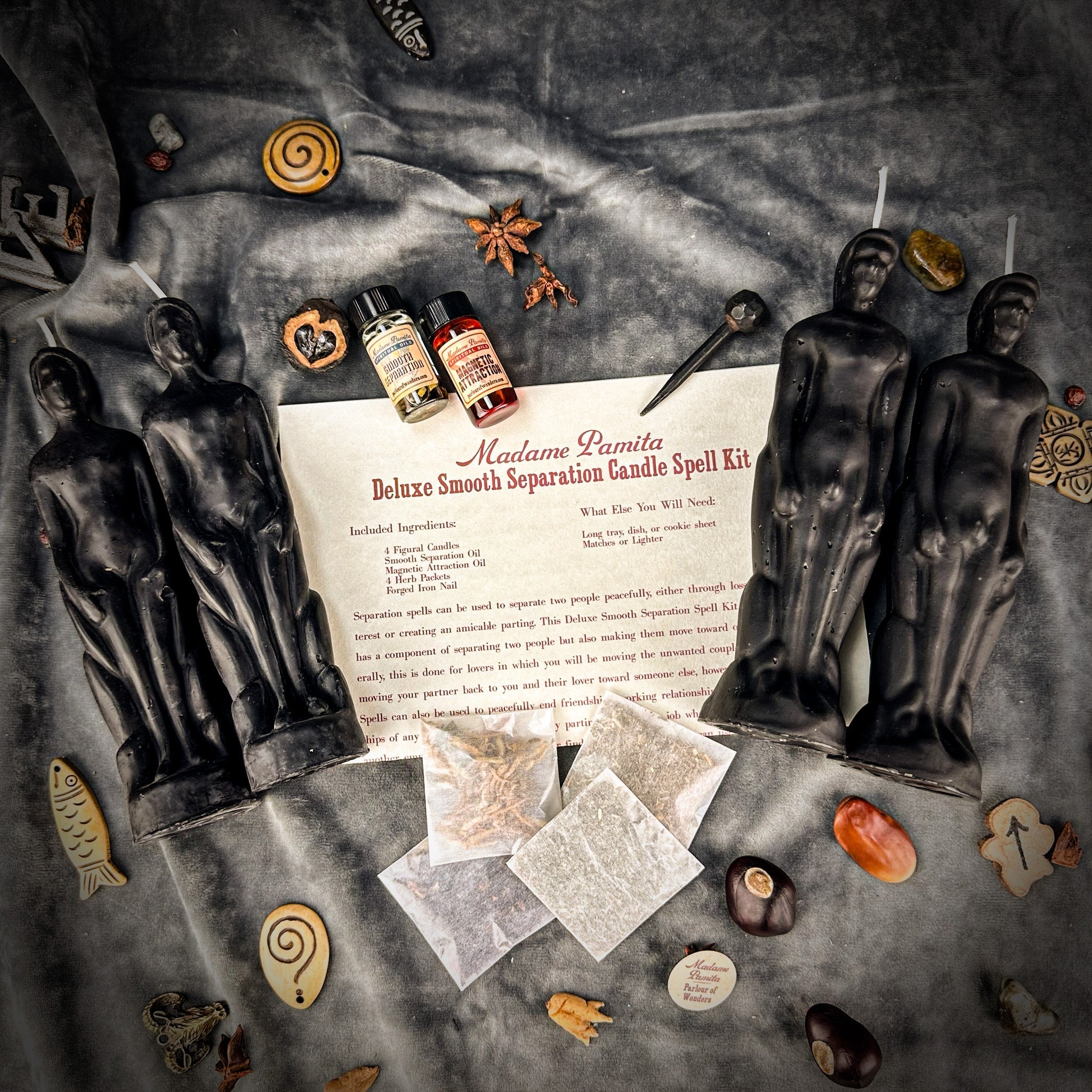 Deluxe Smooth Separation Candle Spell Kit - Human/Male | Peaceful Parting & Love Direction | Candle Spell Kit | Wiccan Center