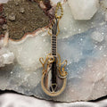 Dendritic Agate Guitar Wire Wrap Pendant 3.25 Inch