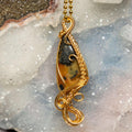 Dendritic Agate Wire Wrap Pendant 2.5 Inch