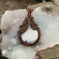 Dendritic Agate Wire Wrap Pendant 3" #1