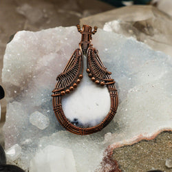 Dendritic Agate Wire Wrap Pendant 3" #1 | Wire Wraps | Wiccan Center