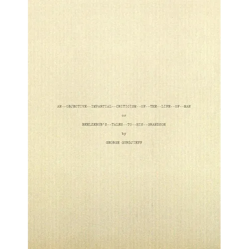 Beelzebub's Tales to His Grandson: Typescript Facsimile - Paperback | Books | Wiccan Center