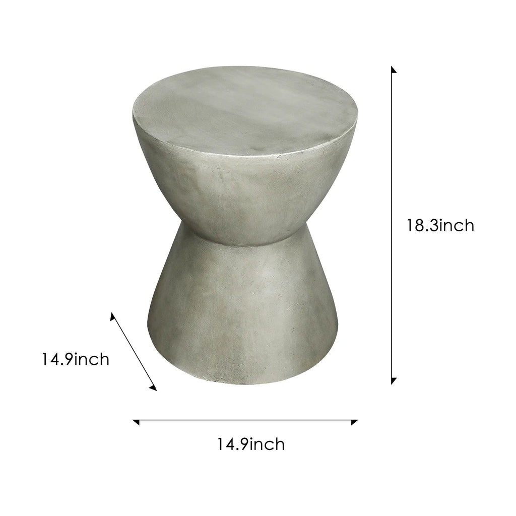 Concrete Side Table Outdoor Round Pedestal 18 Inch
