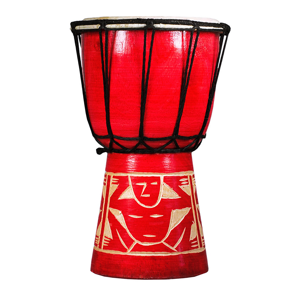 Djembe - Mini Carved Mahogany - Red Finish | Frame Drum | Wiccan Center