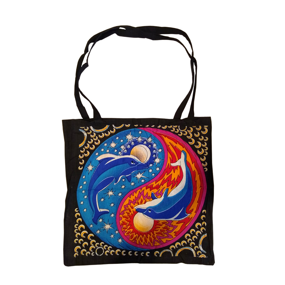 Dolphin within Yin Tang Tote Bag 18x18" | Tote | Wiccan Center