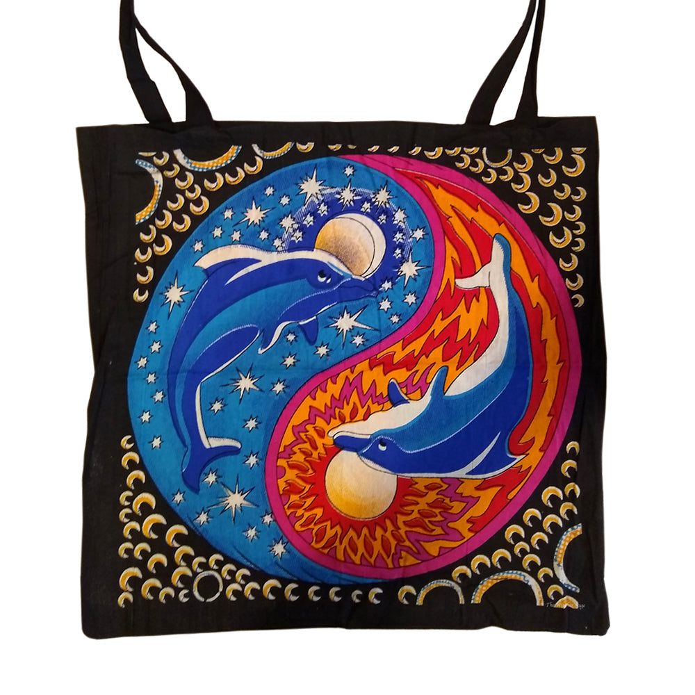 Dolphin within Yin Tang Tote Bag 18x18" | Tote | Wiccan Center