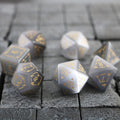 Dragon Shield Gray Cats Eye Gemstone DND Dice Set | Gemstone Dice | Wiccan Center