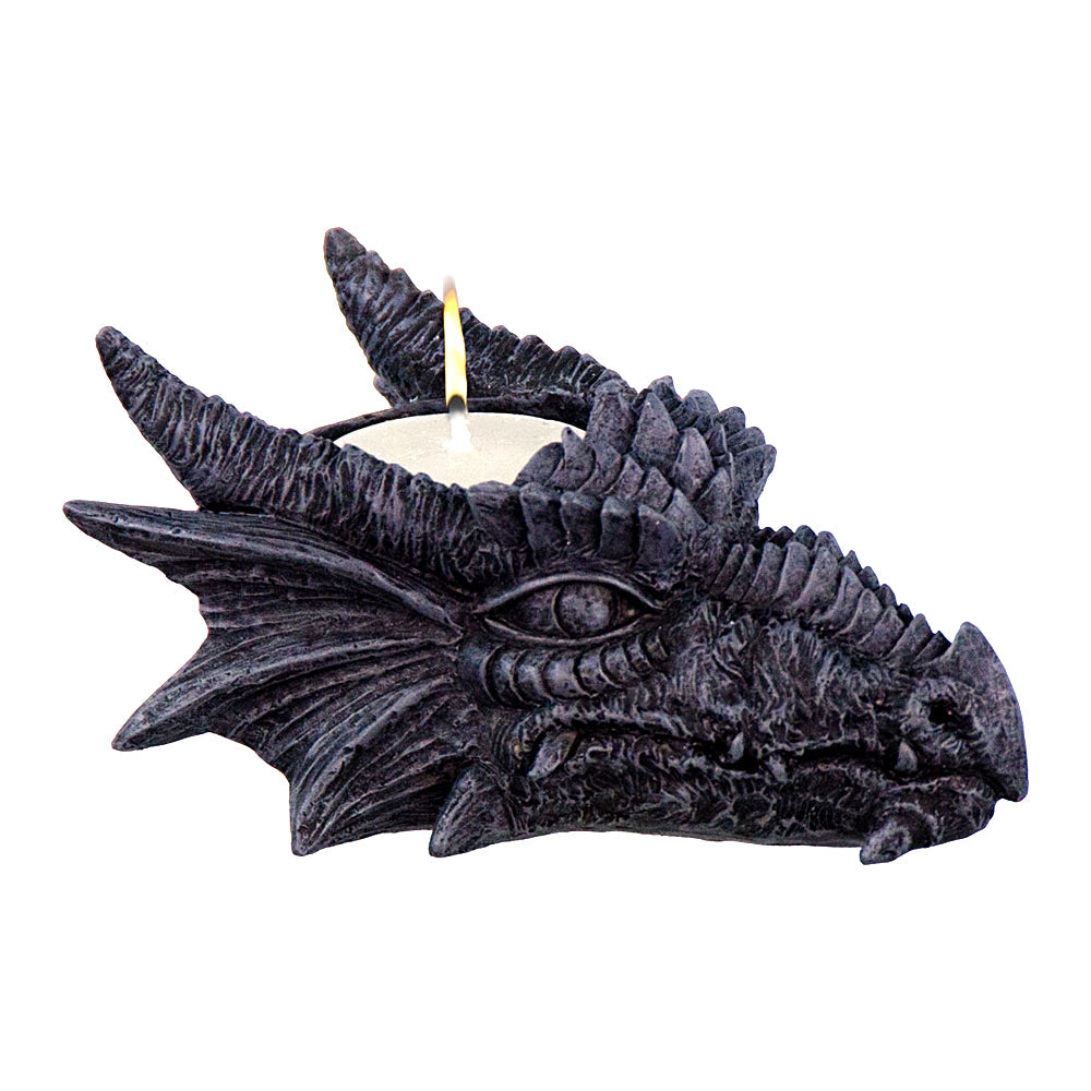 Grey Dragon Head T-Light Holder | Candle Holder | Wiccan Center