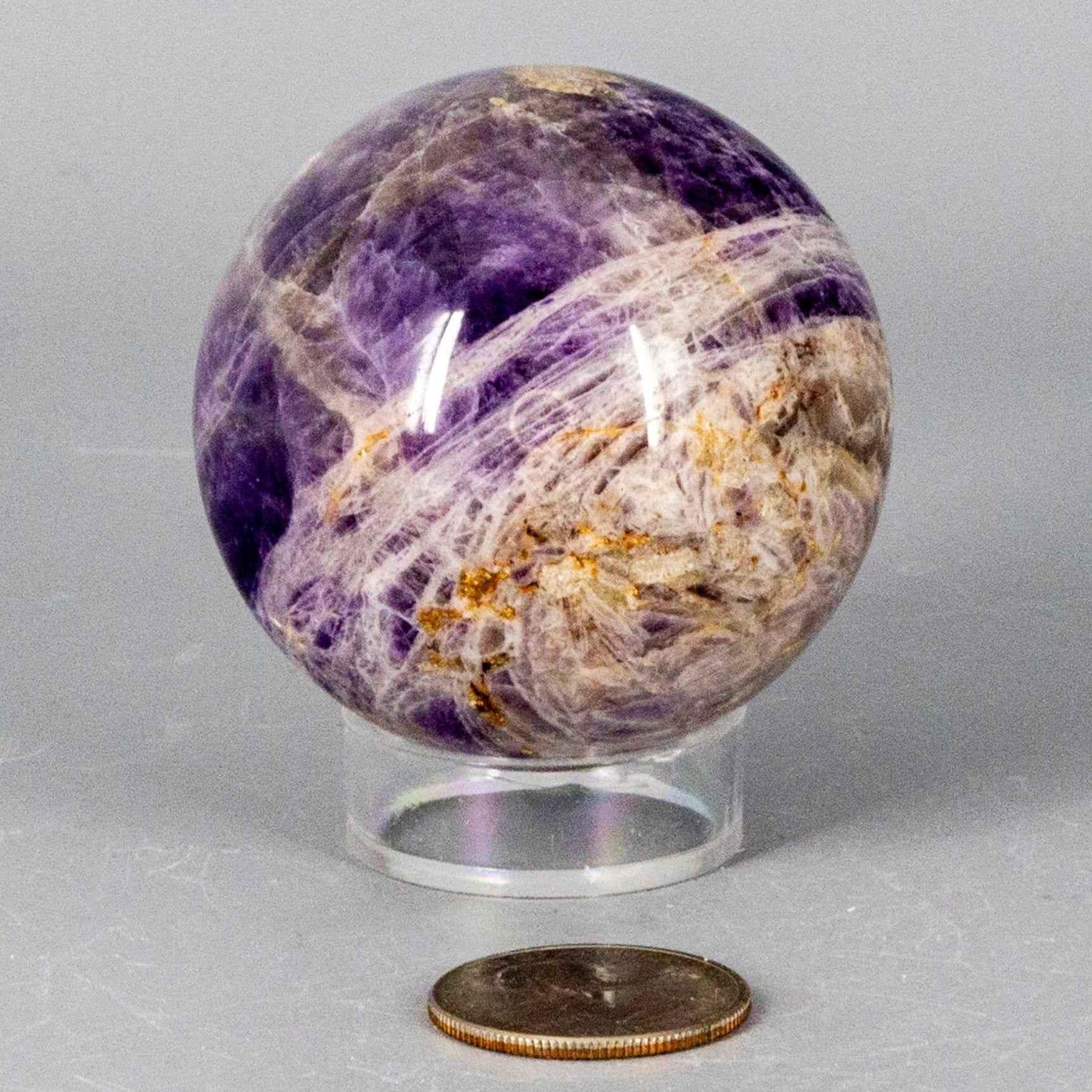Dream Amethyst Crystal Sphere Polished Natural Specimen | Spheres | Wiccan Center