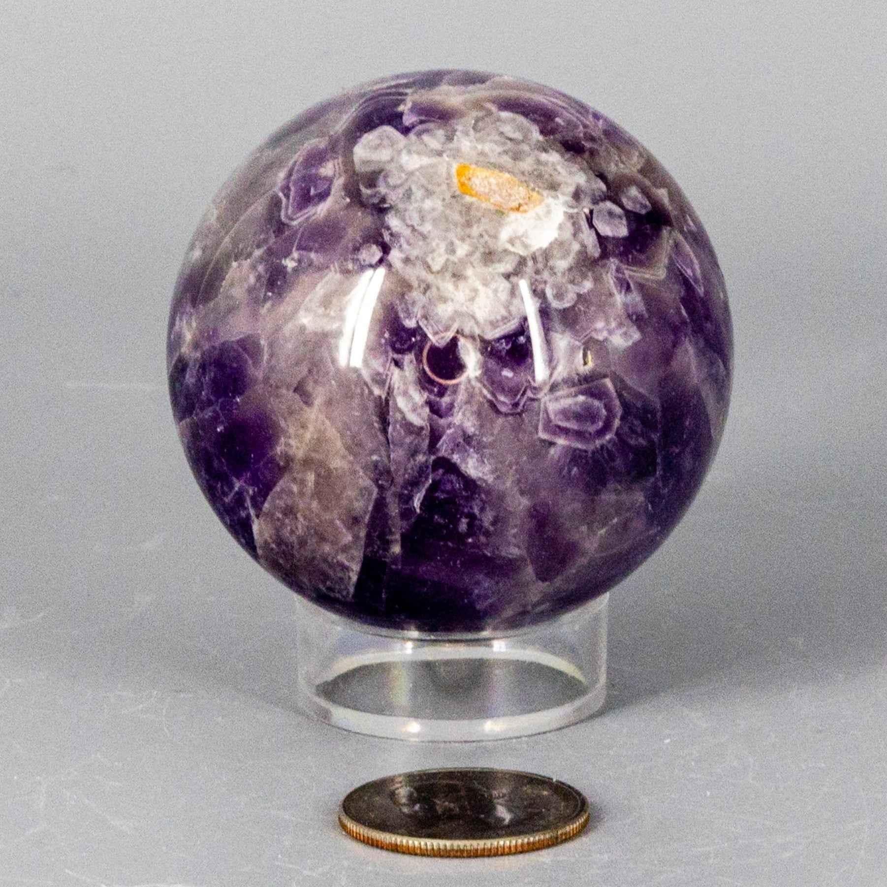 Dream Amethyst Crystal Sphere Polished Natural Specimen | Spheres | Wiccan Center