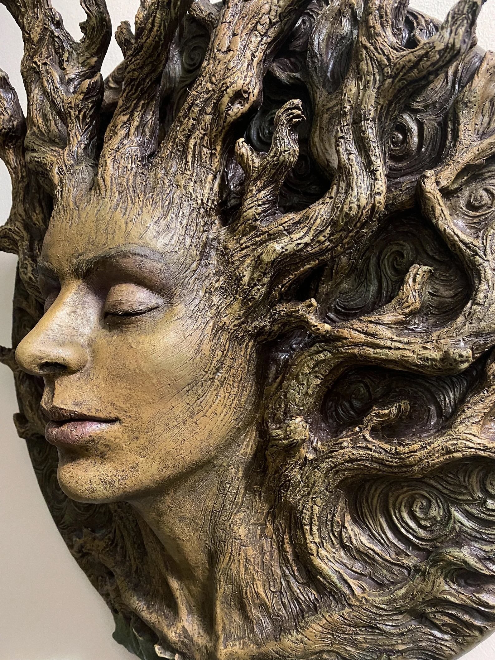 Dryad Bust Life Sized Wall Plaque