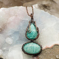 Dual Amazonite Wire Wrap Pendant 3 Inch