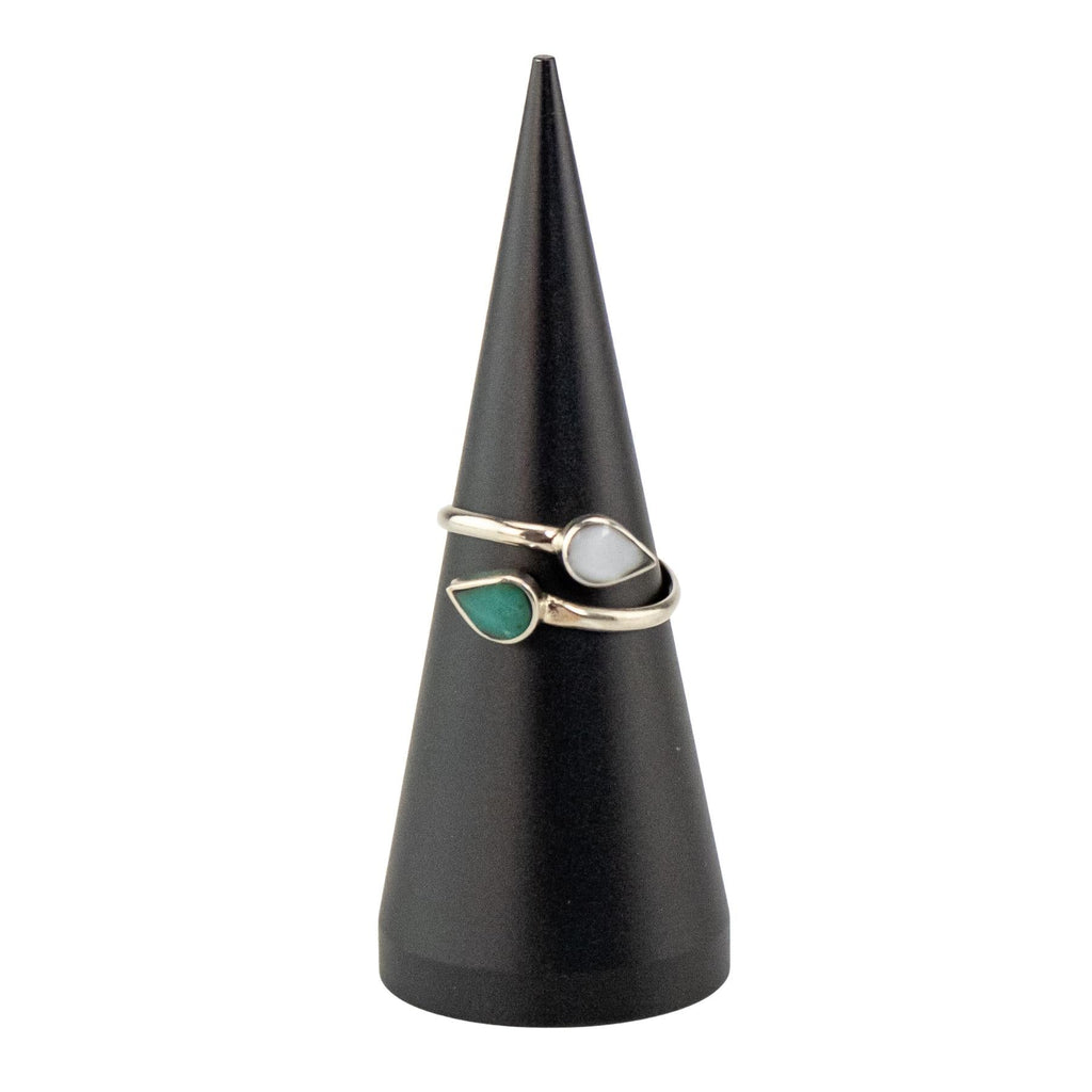 Assorted Dual Crystal Leaf Adjustable Ring