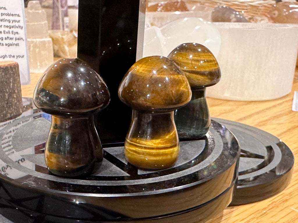 1.5” Tiger Eye Mushroom - Ultimate Stone of Balance | Tumbled Stones | Wiccan Center