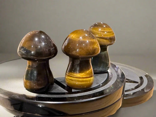 1.5” Tiger Eye Mushroom - Ultimate Stone of Balance | Tumbled Stones | Wiccan Center