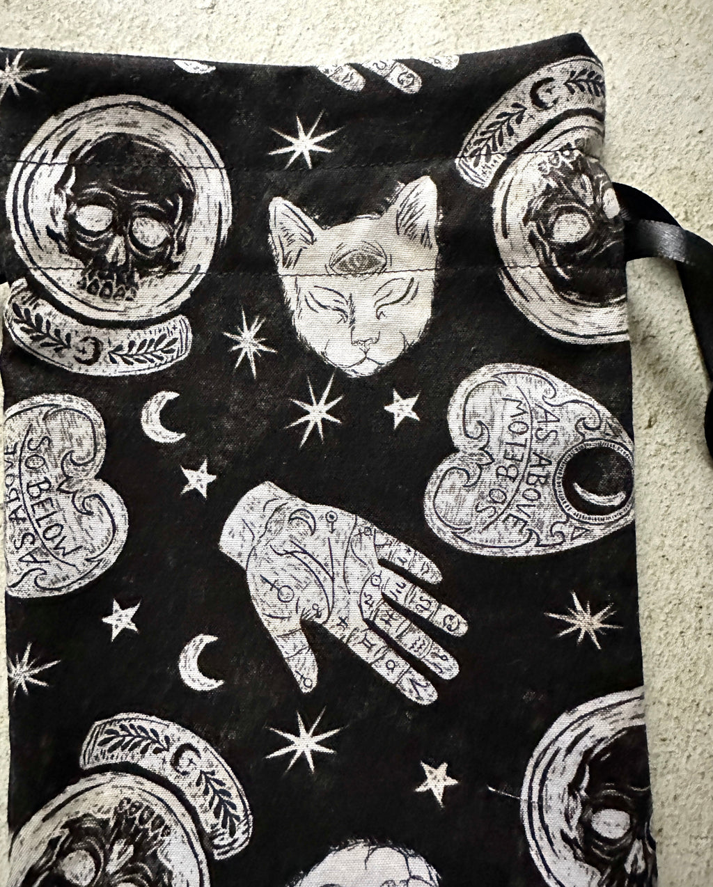 Witchy Tarot Card Bag, Ouija Drawstring Bag