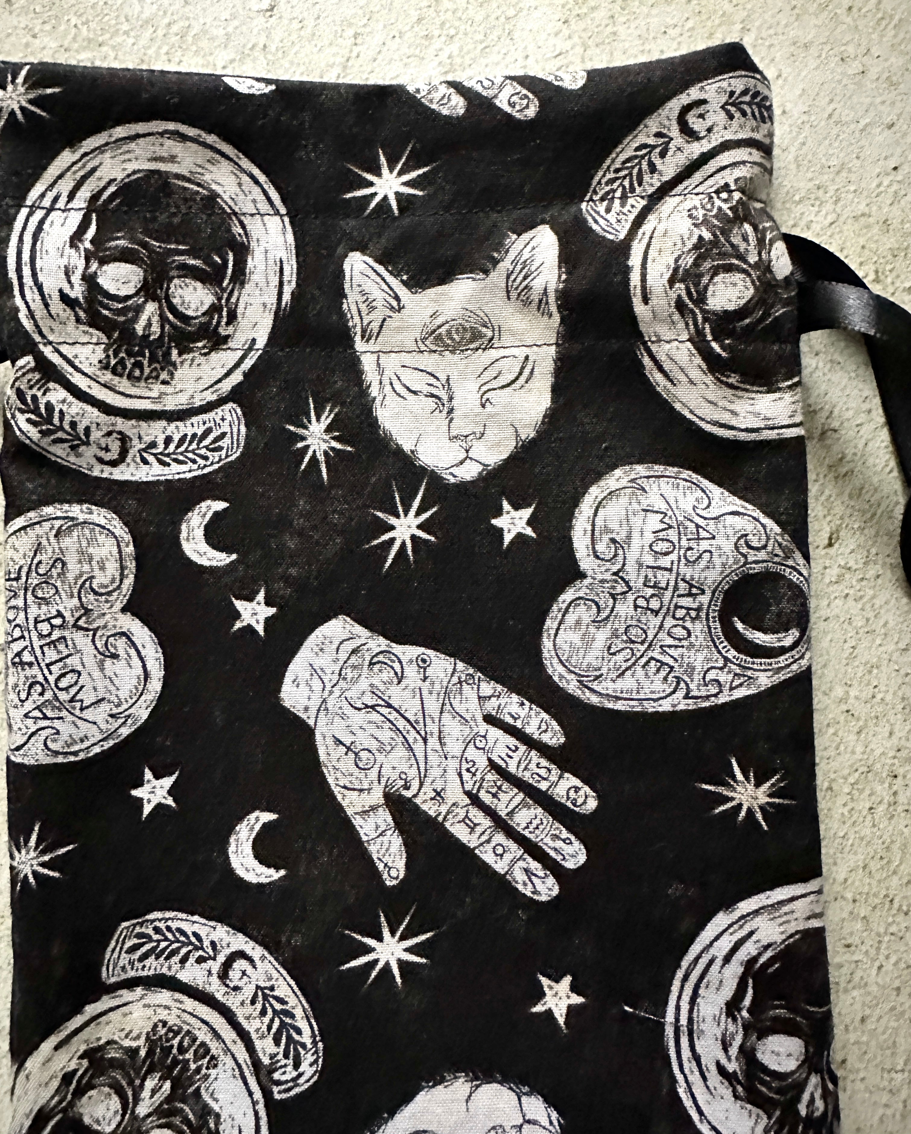 Witchy Tarot Card Bag, Ouija Drawstring Bag
