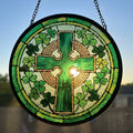 Shamrock Wreath Celtic Cross Suncatcher | Gifts | Wiccan Center