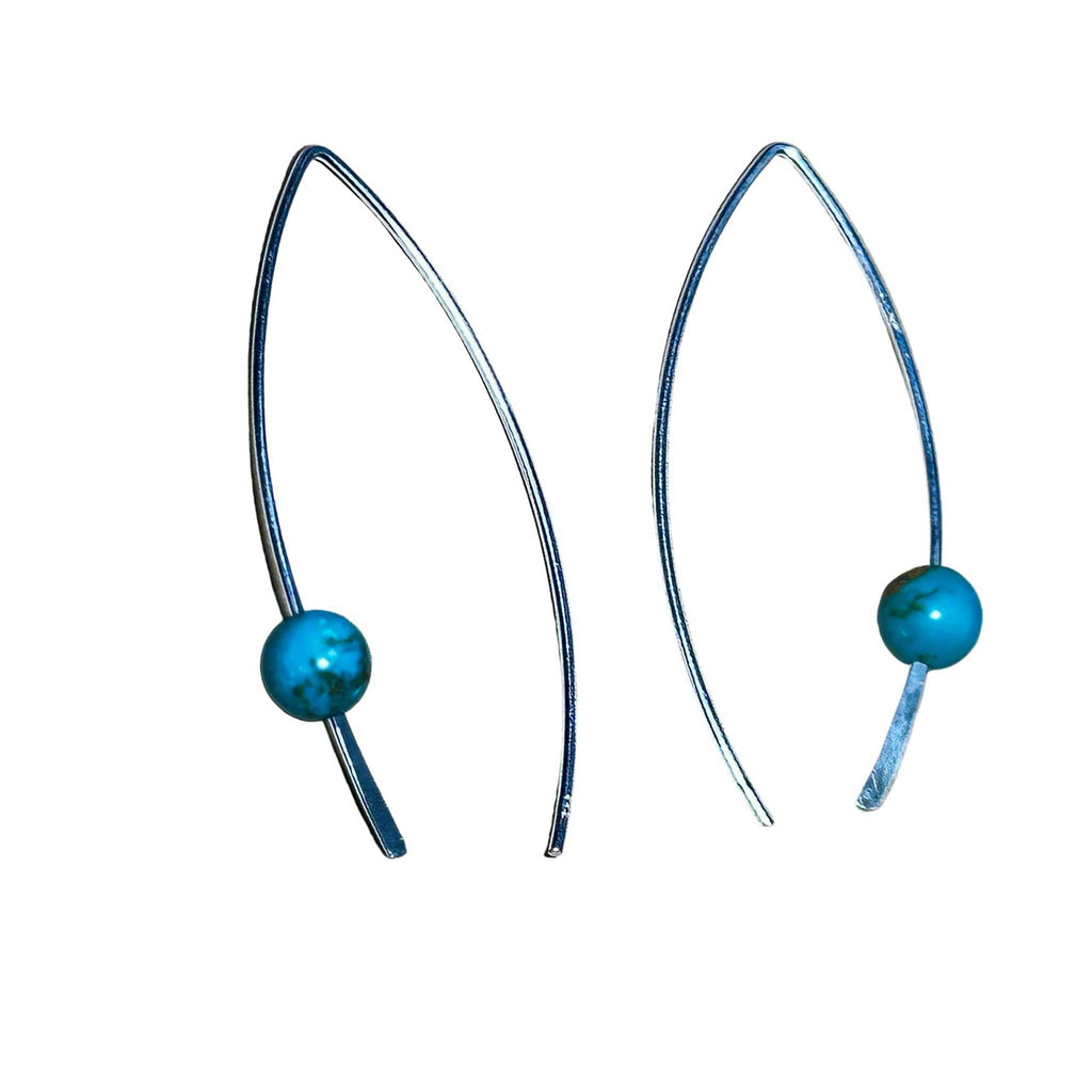 Turquoise Crescent Bertoni Earrings - Sterling Silver | Jewelry | Wiccan Center