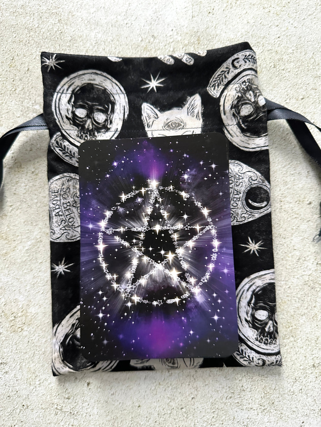 Witchy Tarot Card Bag, Ouija Drawstring Bag