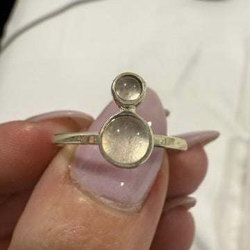 Rose Quartz Double-Stone Ring – Sterling Silver – Size 9 | Rings | Wiccan Center