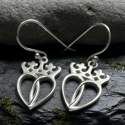 Lady Arieen Scottish Luckenbooth Earrings in Sterling Silver | Dangle Earrings | Wiccan Center