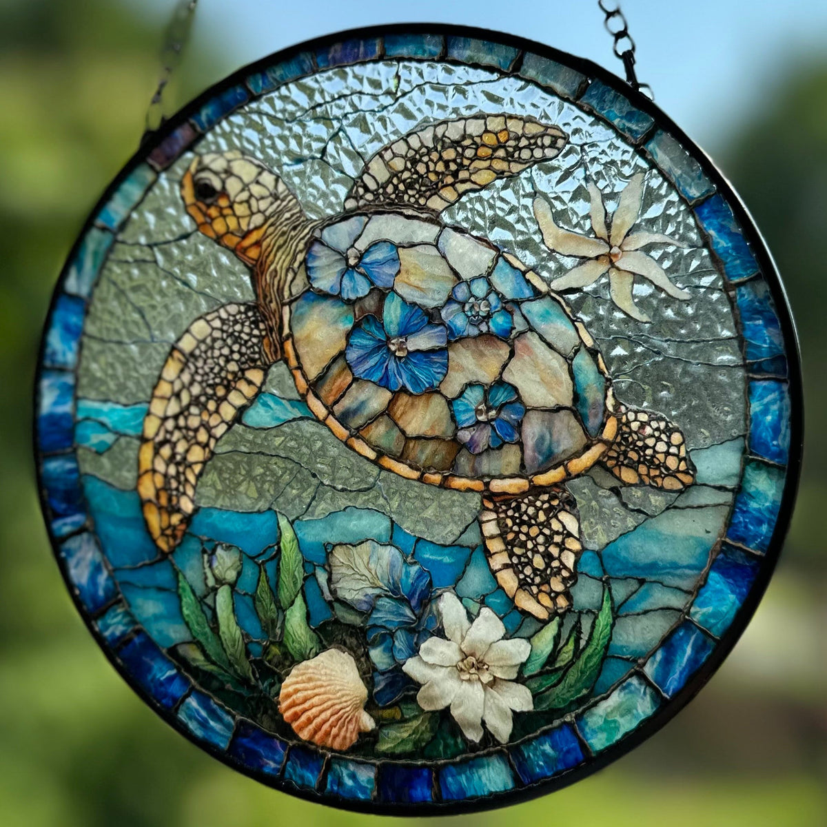Hawaiian Flower Sea Turtle Suncatcher | Gifts | Wiccan Center