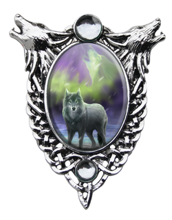 Aura Wolf Cameo by Anne Stokes | Enchanted Cameos | Wiccan Center