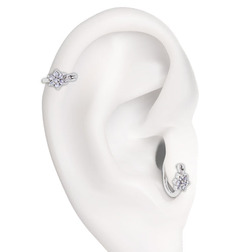 Ear Clicker - Gem Flower 16G | Body Jewelry | Wiccan Center