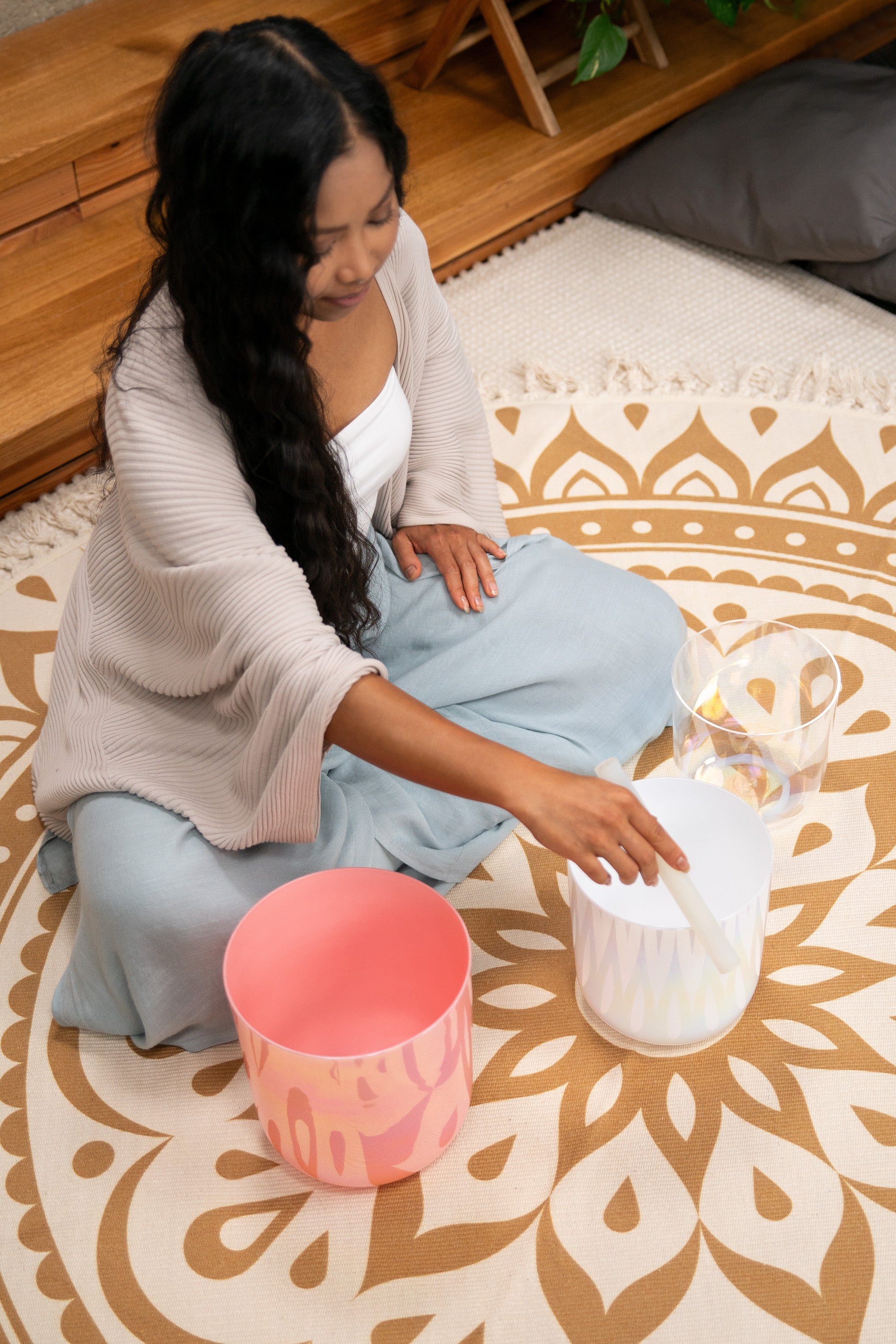 3-Piece Essence Crystal Singing Bowl Set, E4/B3/G3, 440 Hz | | Wiccan Center