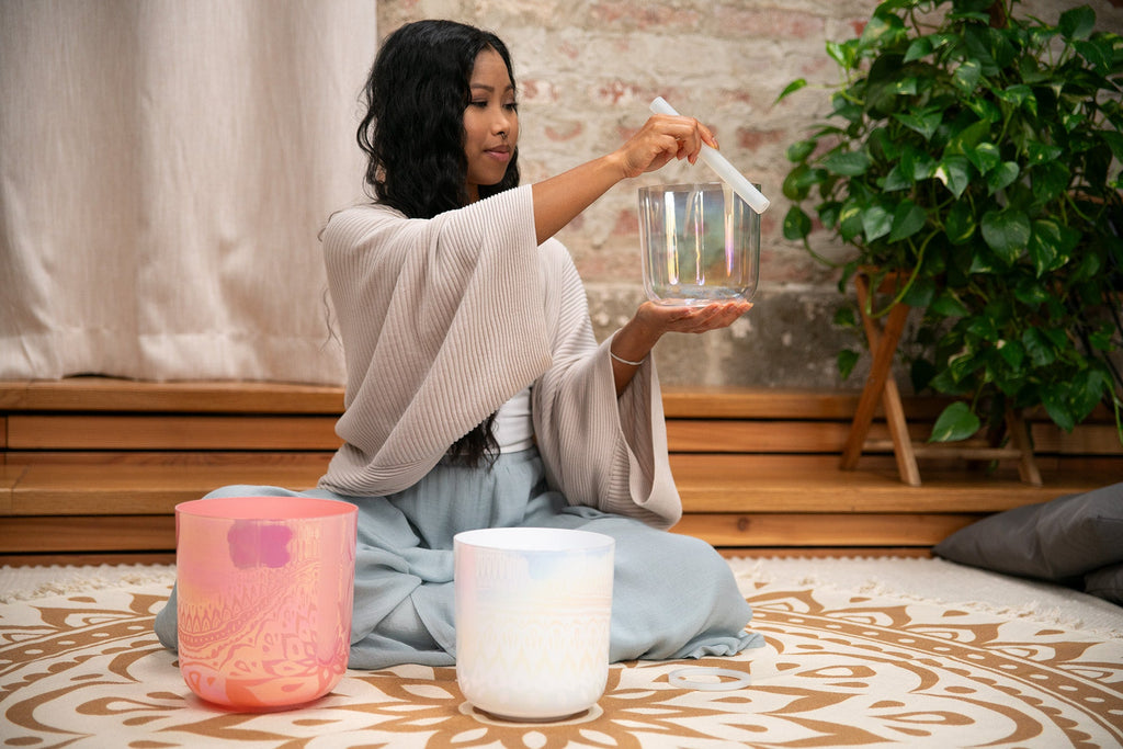 3-Piece Essence Crystal Singing Bowl Set, E4/B3/G3, 440 Hz | | Wiccan Center